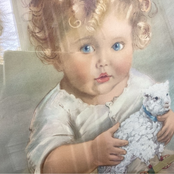 SIGNED PASTEL ON PAPER BABY - Picture 3 of 6